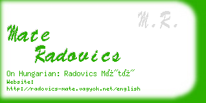 mate radovics business card